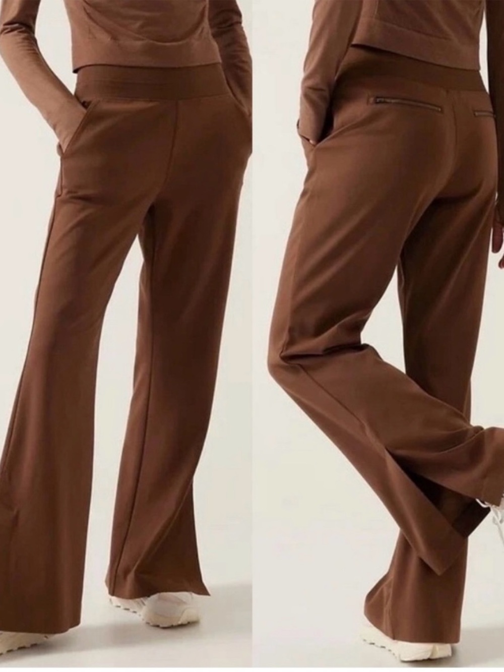 Athleta Venice Pant Flare Leg Split Hem Mahogany Size Medium